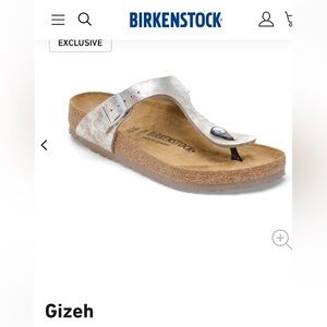 Birkenstock Gizeh Sandals Washed Metallic Silver